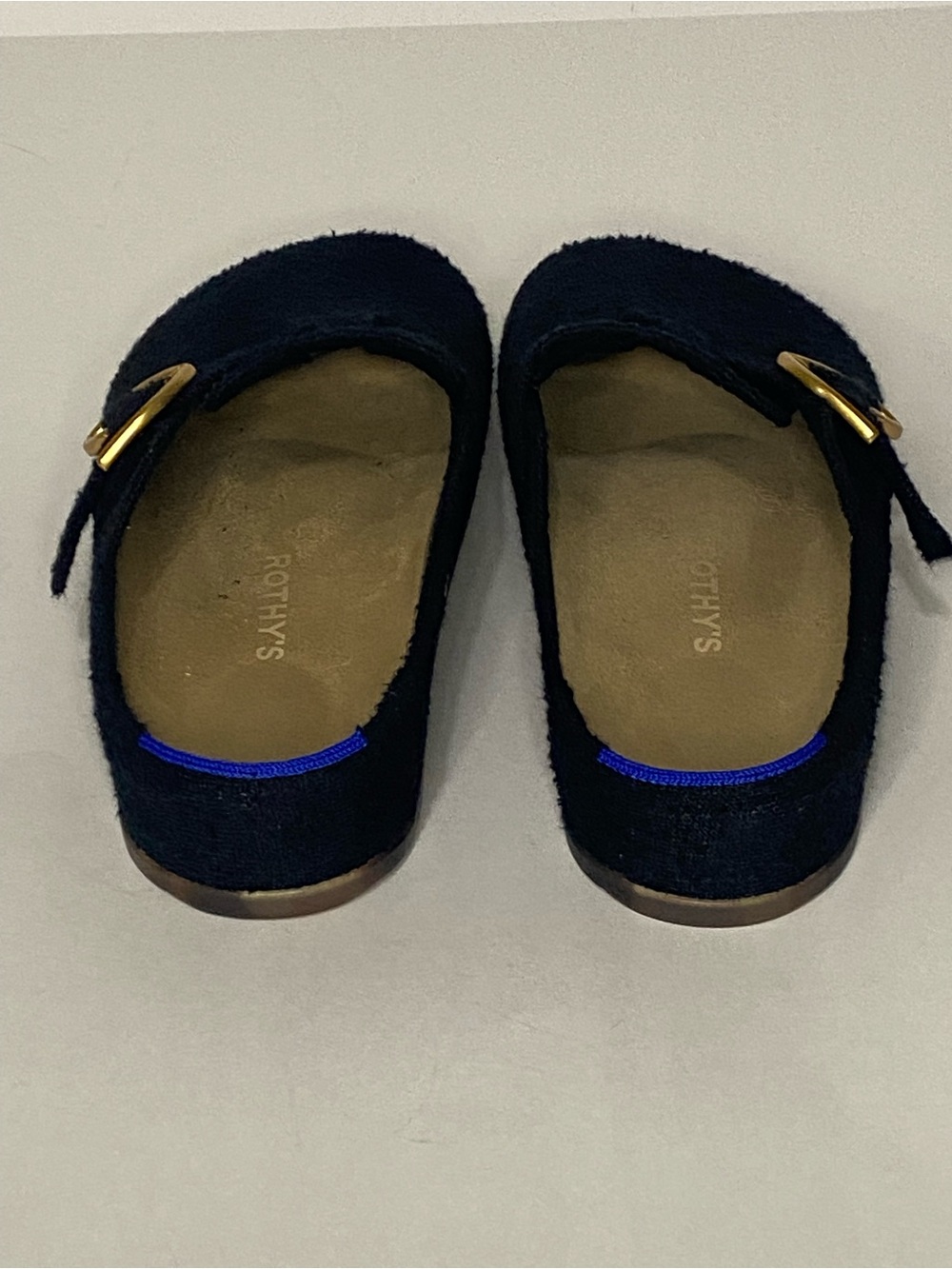 Rothy’s The Buckle Clog Soft Black Bouclé Gold Buckle W11 M10 - Picture 8 of 13